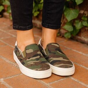 ASH Camo Nikita Slip-on Sneakers, 38